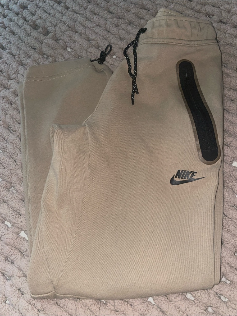 Nike Tech Fleece Tan Sweatpants with Black Accents